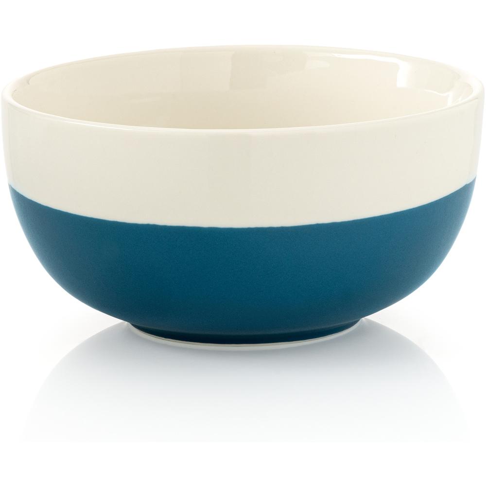 [711107] Bol en Porcelaine Duo Blanc Bleu Kasa 13cm
