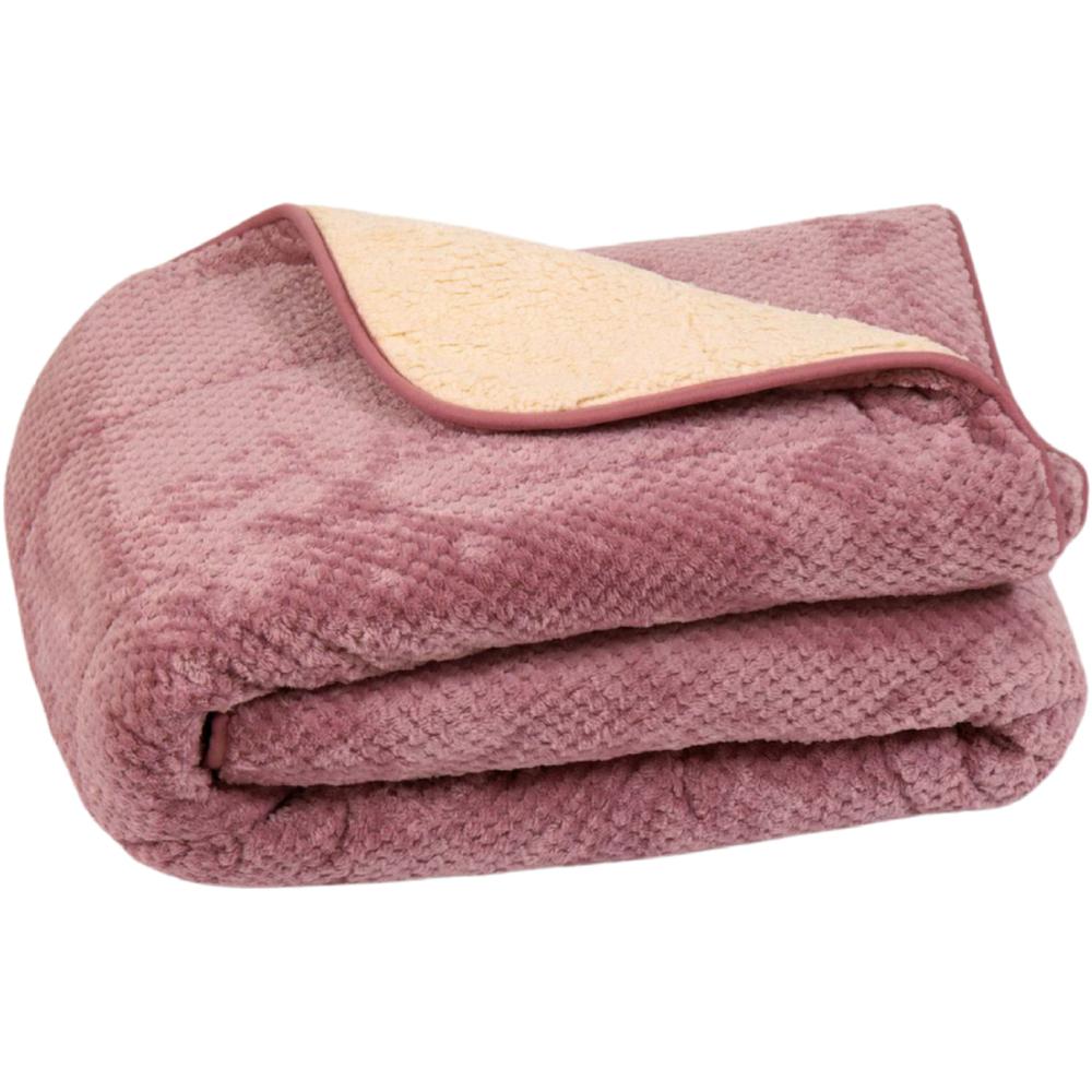 [703182] Couette en Flanelle Unie Mouton Rose 580g/m².