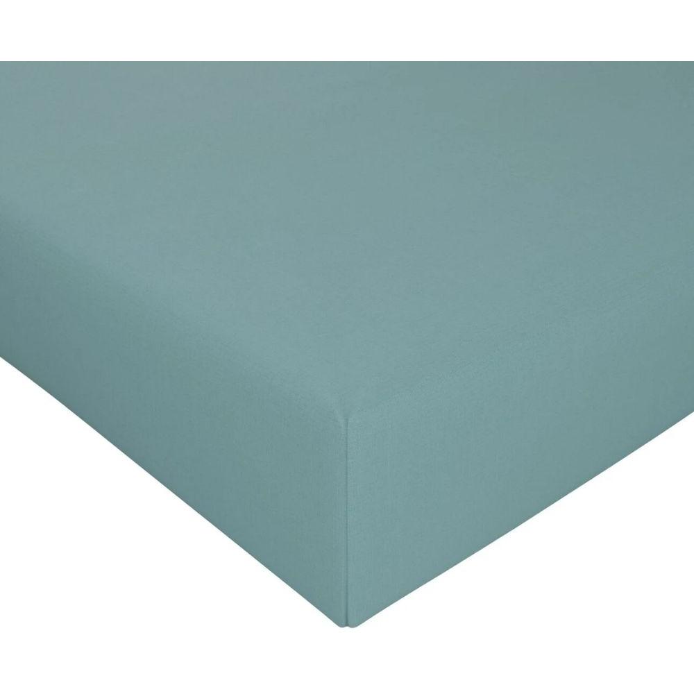 Drap Housse Percal Bleu Sarcelle Tex Home 160x200 cm
