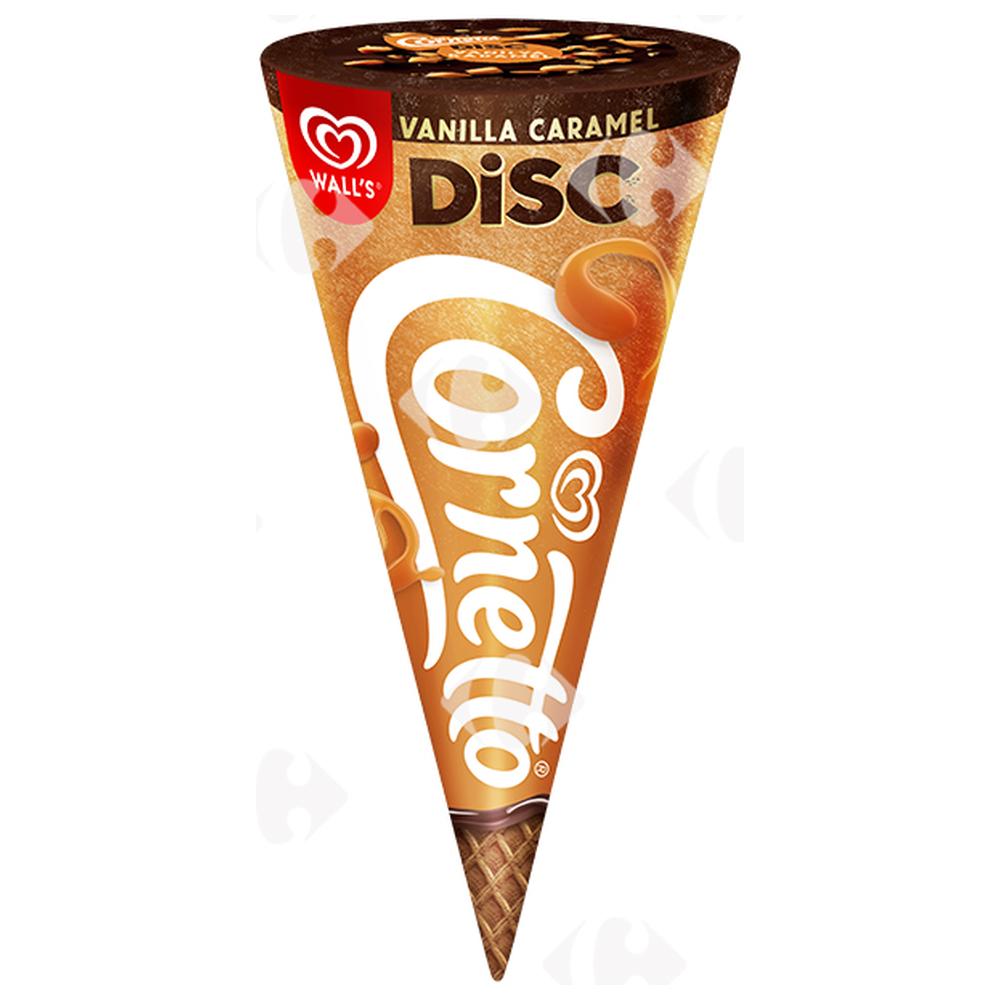 [637074] Cornet Glace Vanille et Caramel disc Cornetto 125ml