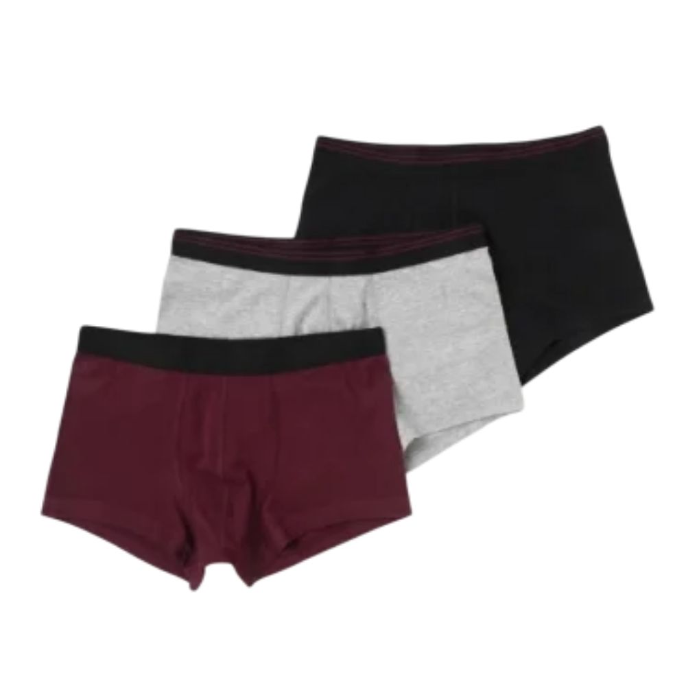 [652427] Lot 3 Boxers Unis Homme Noir