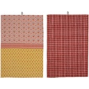 Lot 2 Torchons Rose Jaune Chaud Boho Kasa 40x60m 