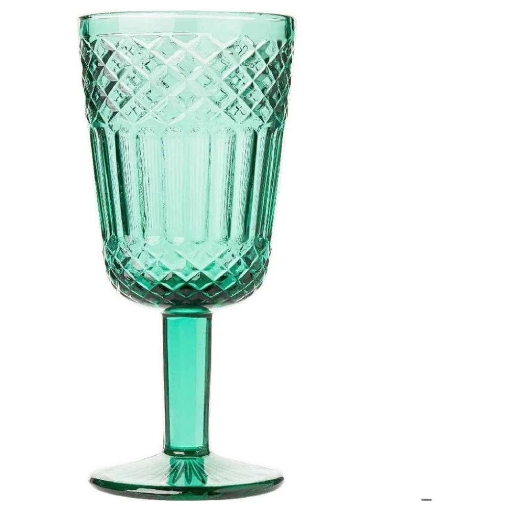 Verre à Pied Rayé Vert Pastille Kasa 28cl