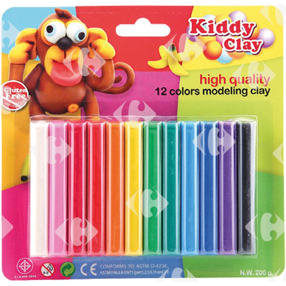 Pâte à modeler Bâtonnets Kiddy Clay 12 unités