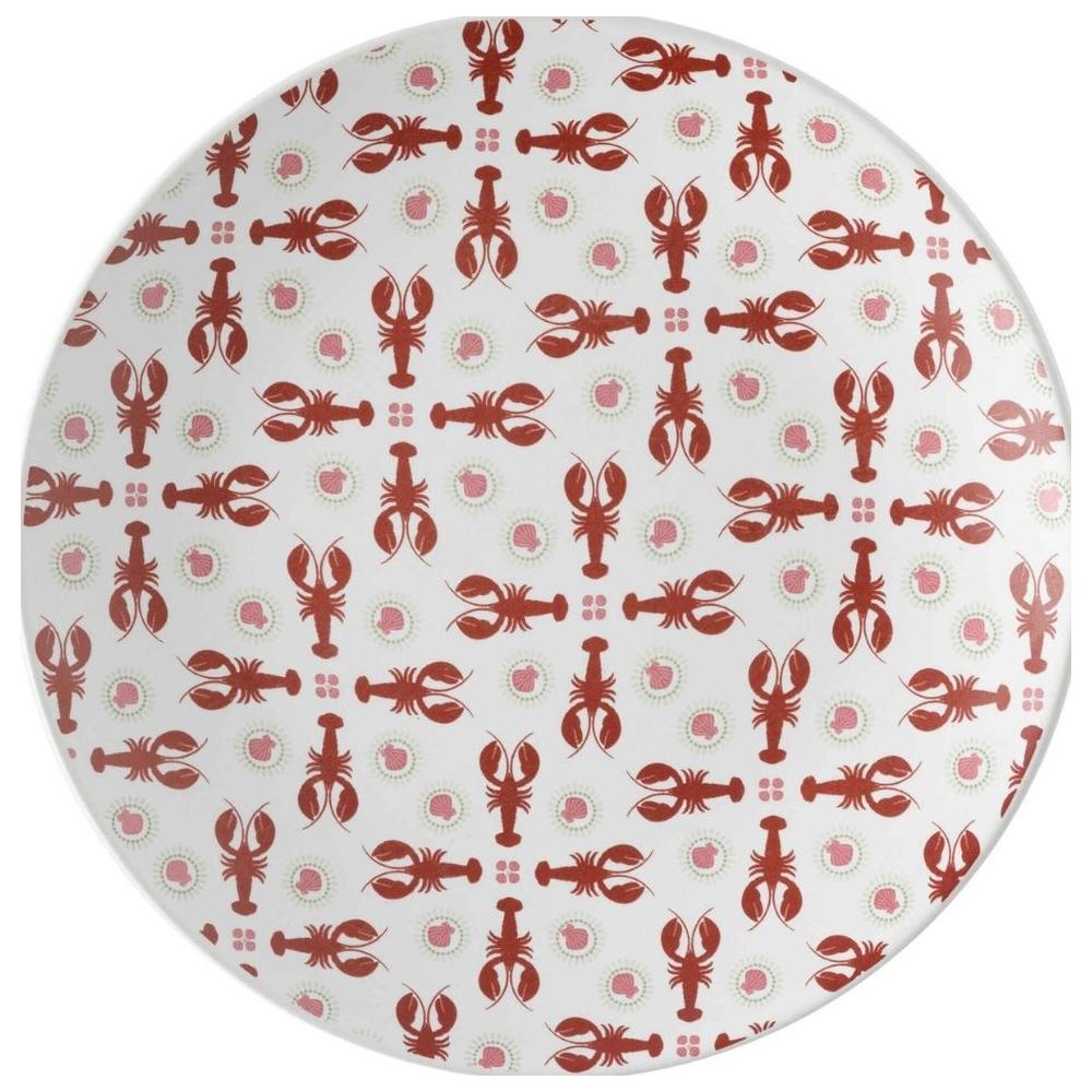 [716751] Assiette en Porcelaine Apéritive Homards Caraïbes Nautic Kasa 16cm