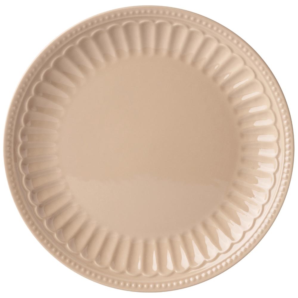Assiette Plate Porcelaine Beige Kasa 27cm