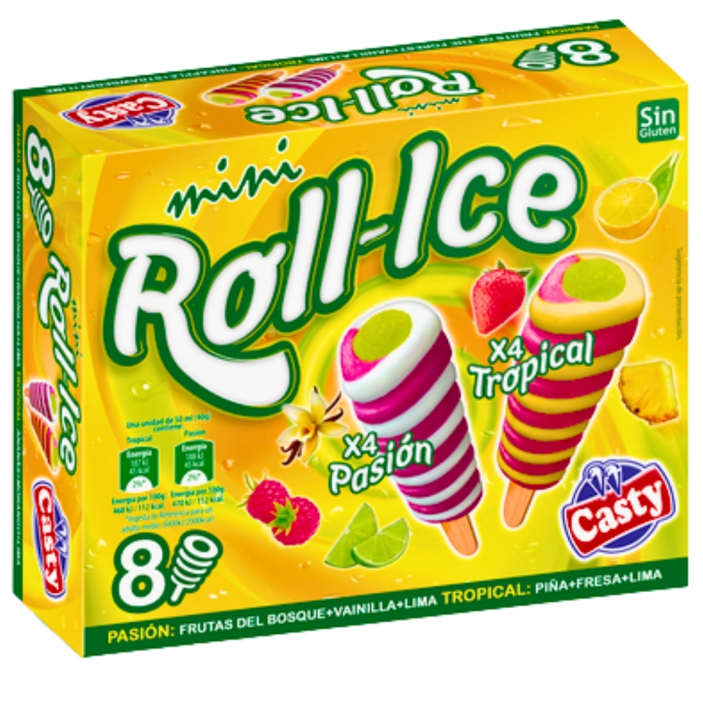 [714576] Bâtonnets Roll Ice Mini Passion & Tropical Casty 50ml 8 unités