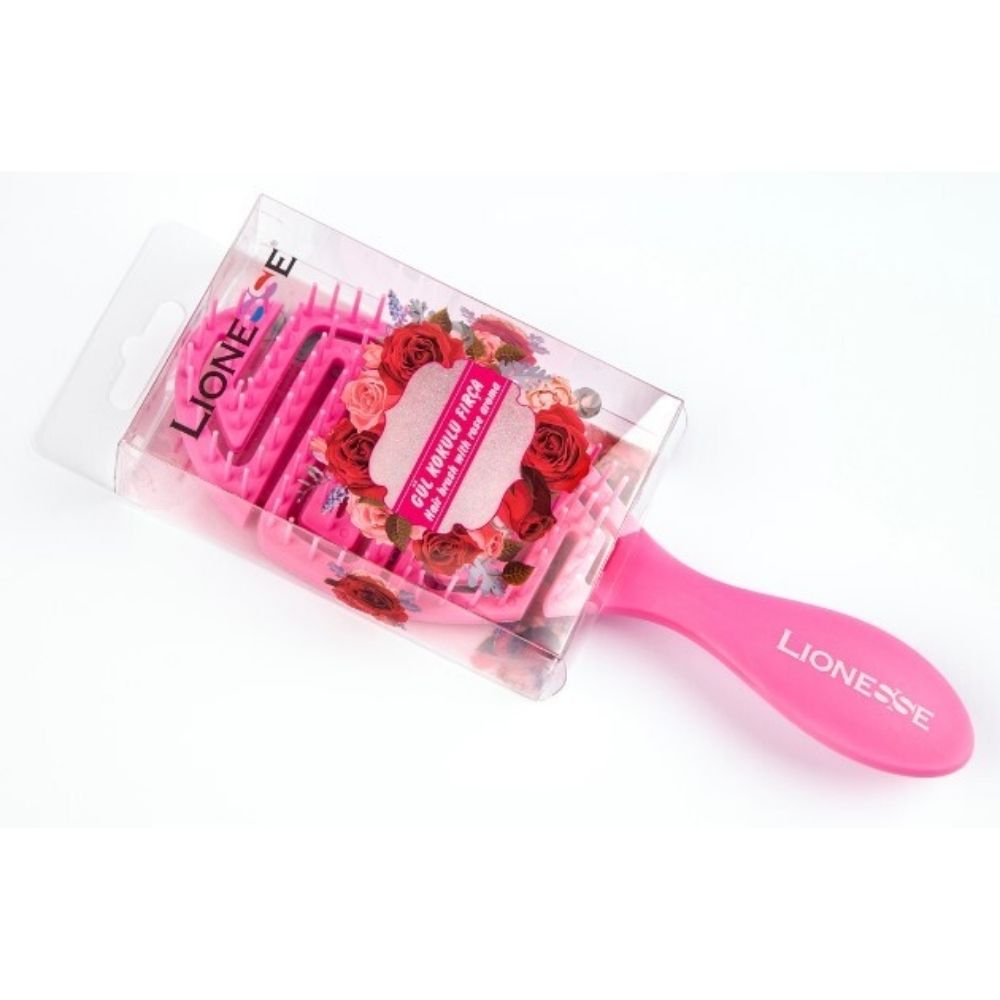 [729279] Brosse Cheveux Parfumée Rose Lionesse