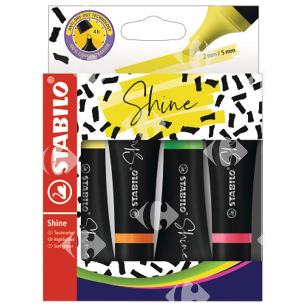 [685788] Pack de 4 Fluo Boss Shine Stabilo