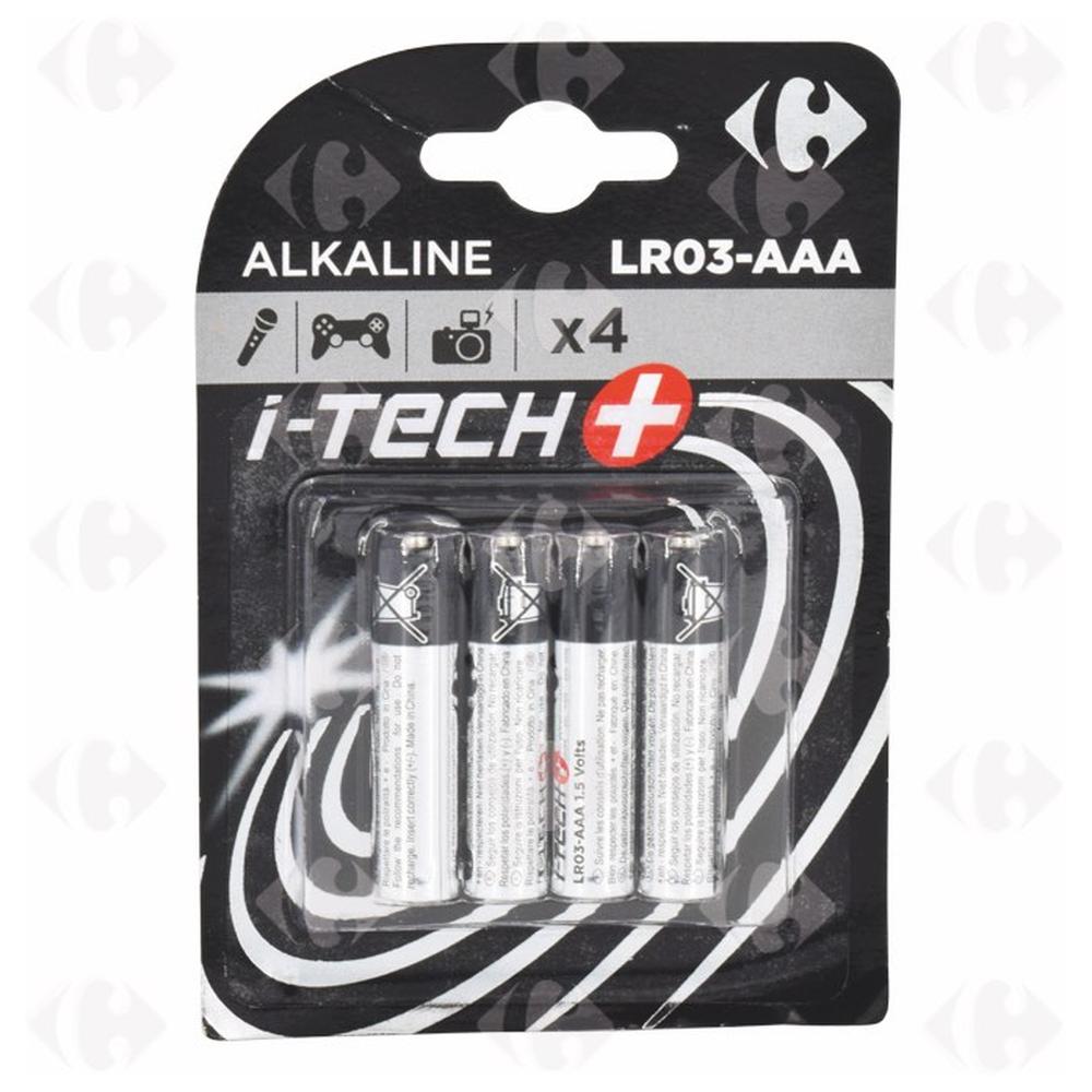 [205481] Pack de Piles AAA Lr03 Carrefour 4 unités.