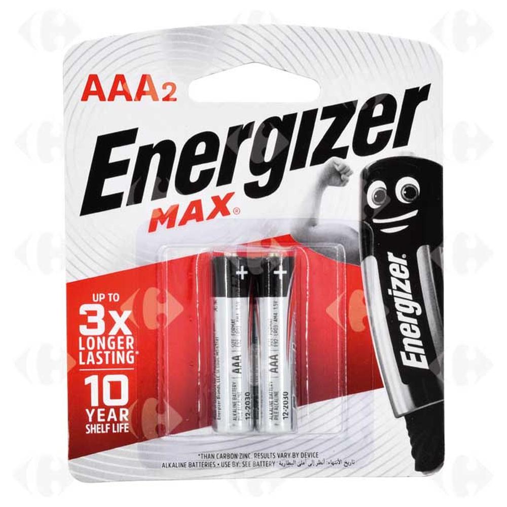Piles AAA Max Energizer 2 unités.