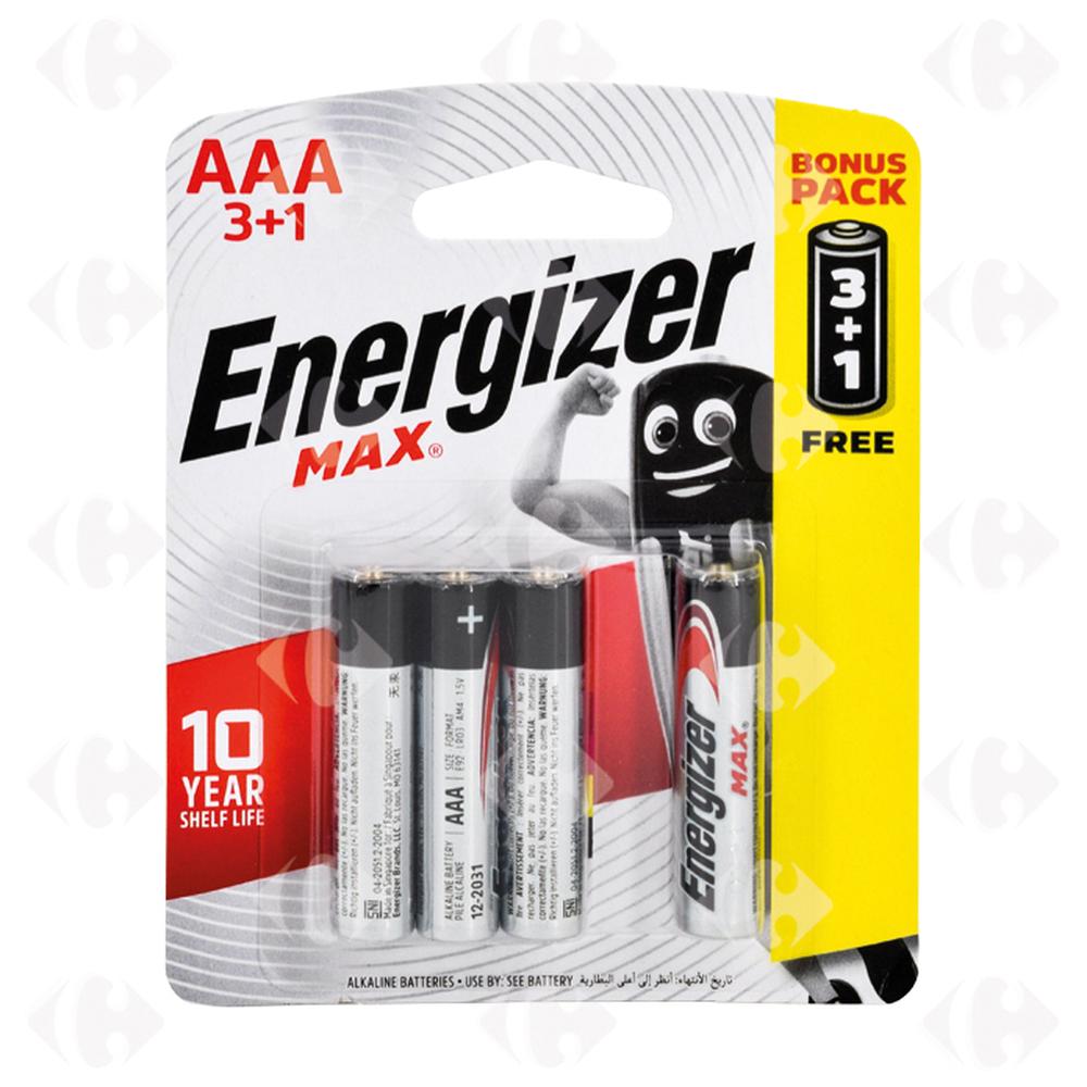[359947] Piles AAA Max Energizer 4 unités.