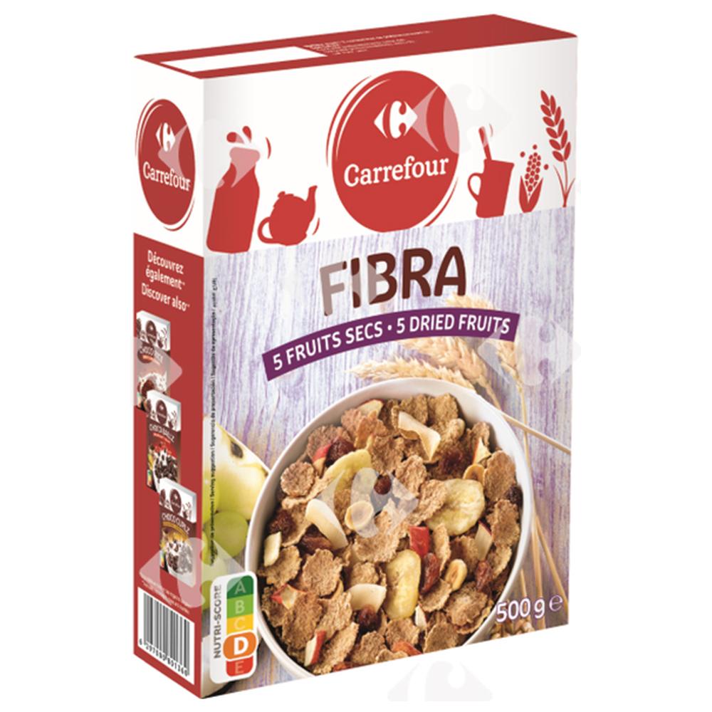 Céréales Fibra 5 Fruits Secs Carrefour 500g