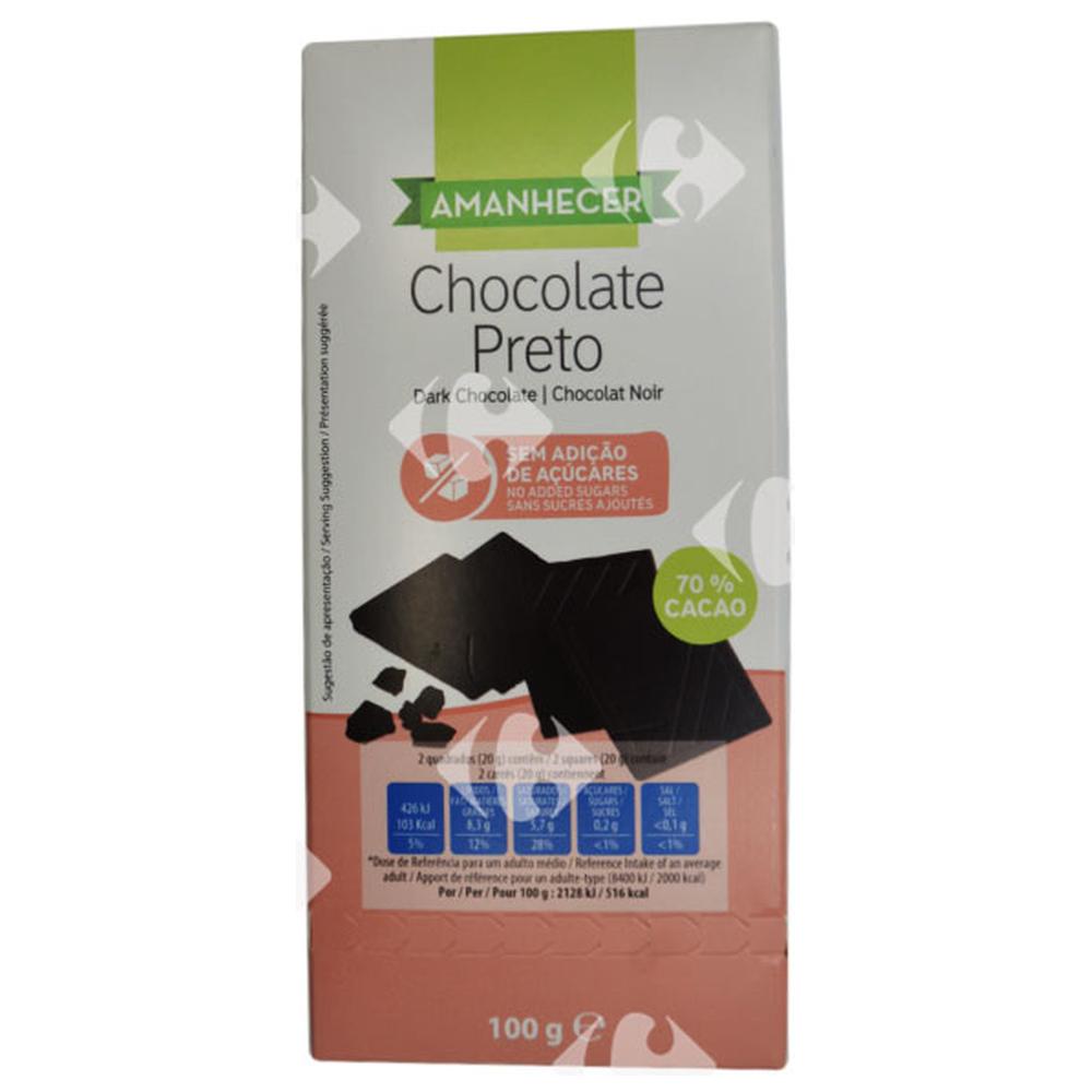 Tablette Chocolat Noir 70% Ss Amanhecer 100g