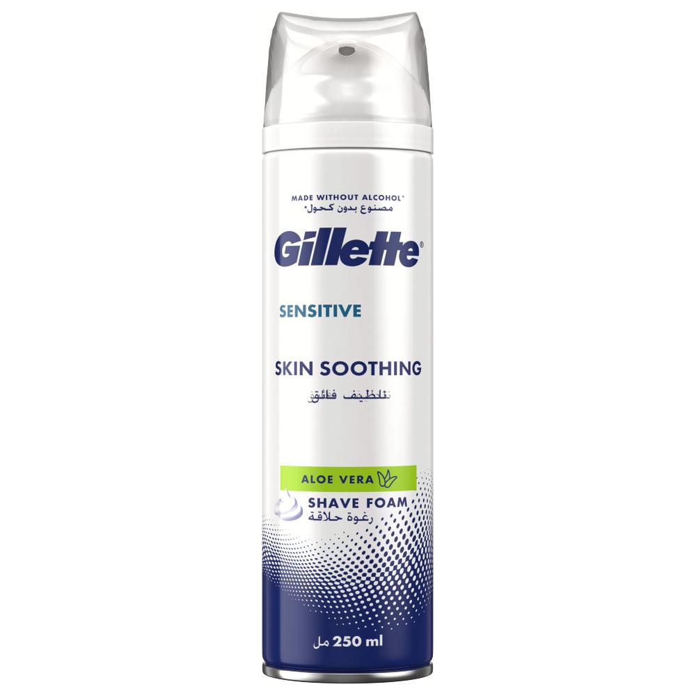[689267] Mousse à Raser Peau Sensible Apaisante à l'Aloe Vera Gillette 200ml