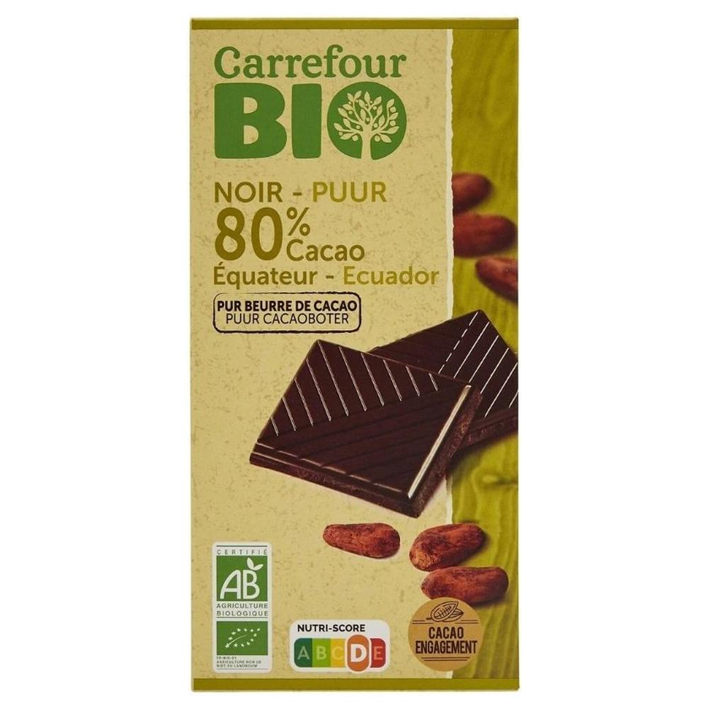 Tablette Chocolat Noir Équateur Carrefour Bio 100g
