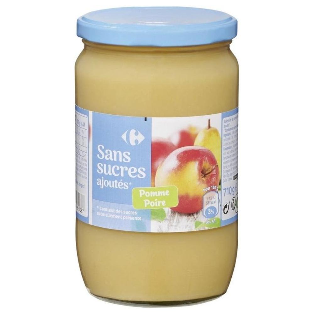 [704802] Compote Pomme Poire sans Sucres Carrefour 710g