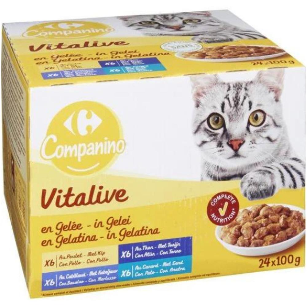 [704727] Pâtée pour Chat Adulte Cabillaud Carrefour 24x100g