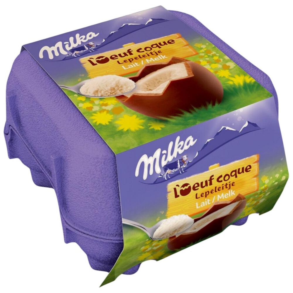 Œufs Coques au Chocolat au Lait Fourrés Crème au Lait Milka 136g