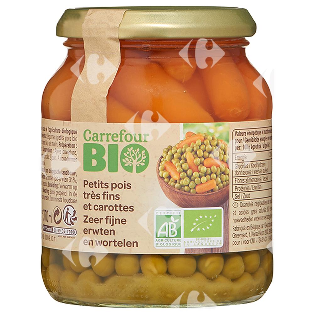[637684] Petits Pois et Carottes très Fins Carrefour Bio 340g