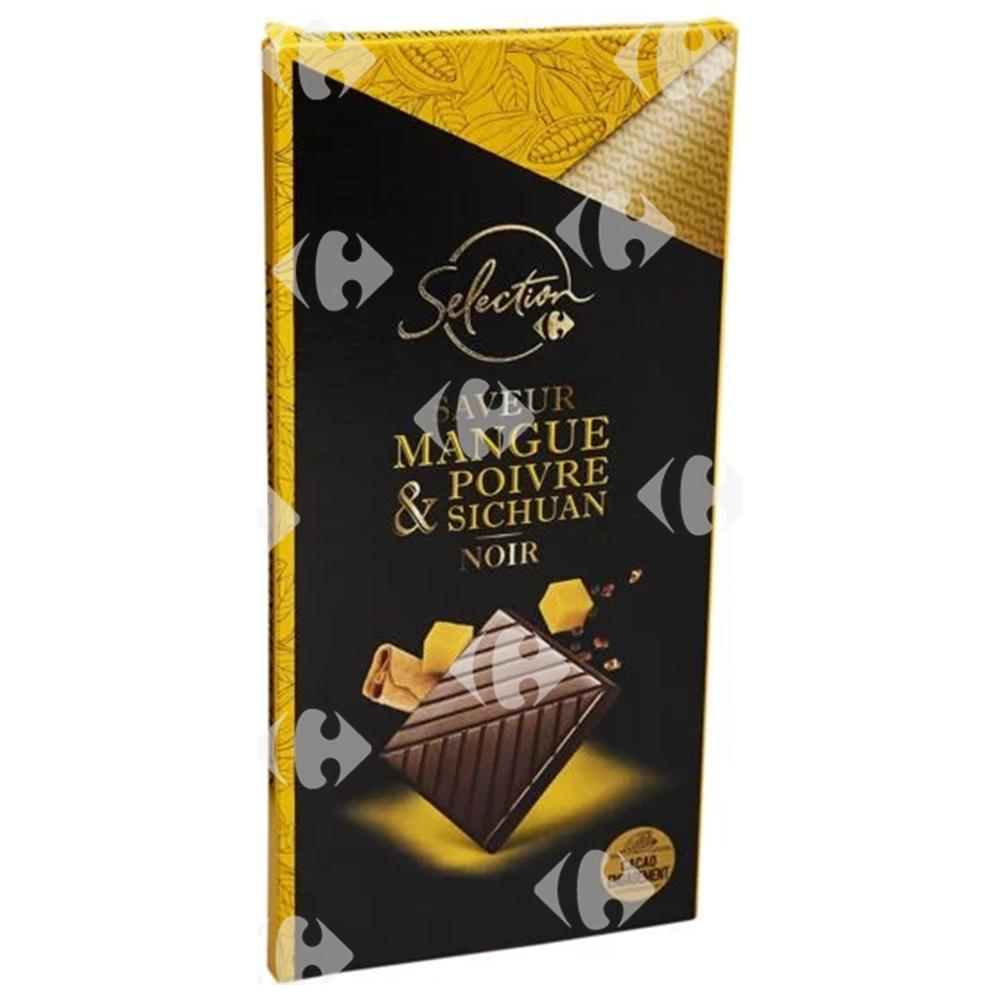 [570915] Tablette de Chocolat Noir Mangue Poivre Sichuan Carrefour Selection 100g