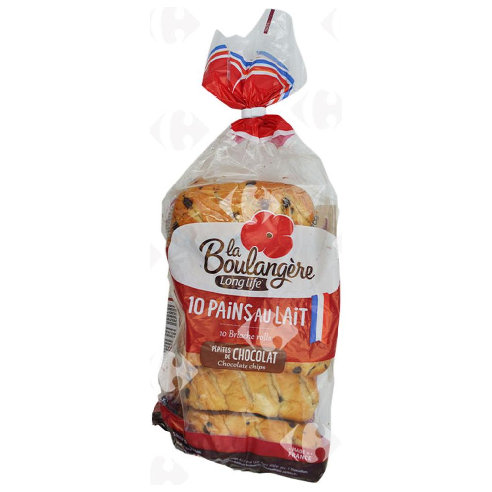 [628637] Pain au lait et aux Pépites de Chocolat La Boulangère 10 pièces 530g