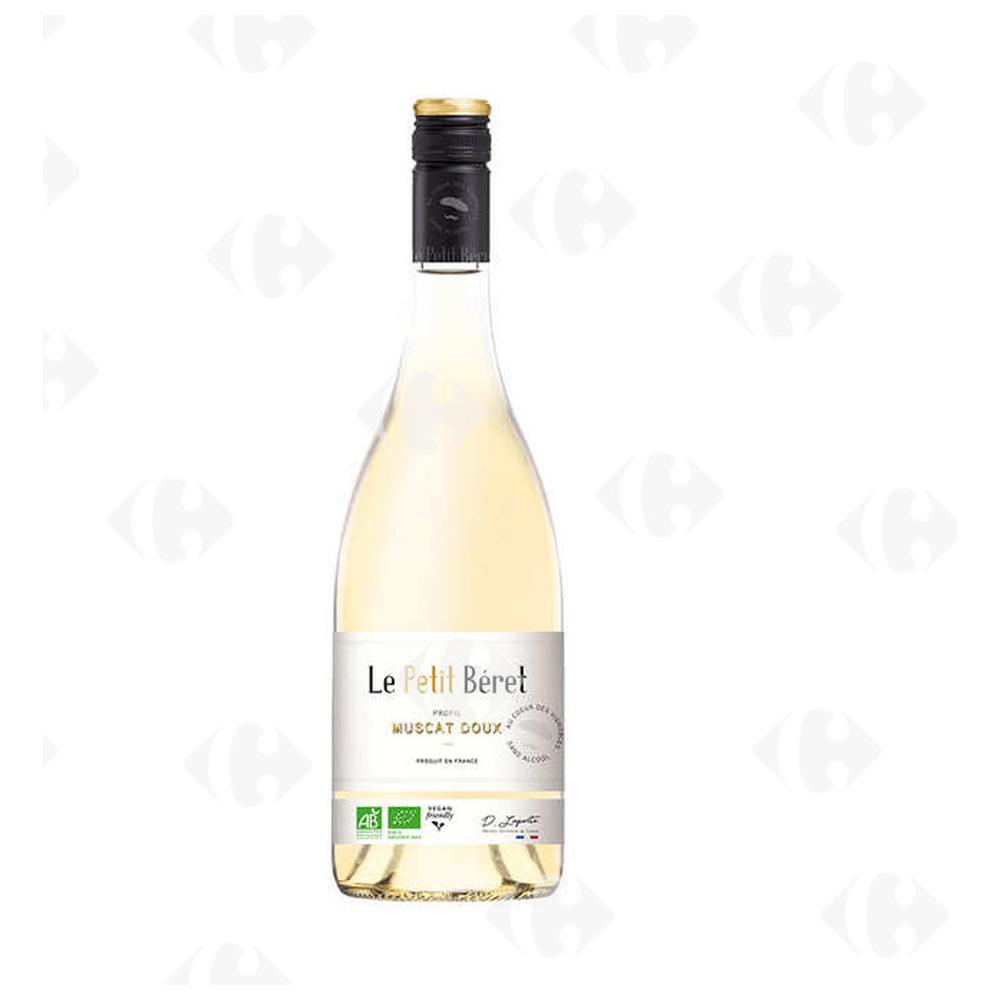 [668427] Vin Petillant Muscat Doux Sans Alcool Bio Le Petit Béret 75cl