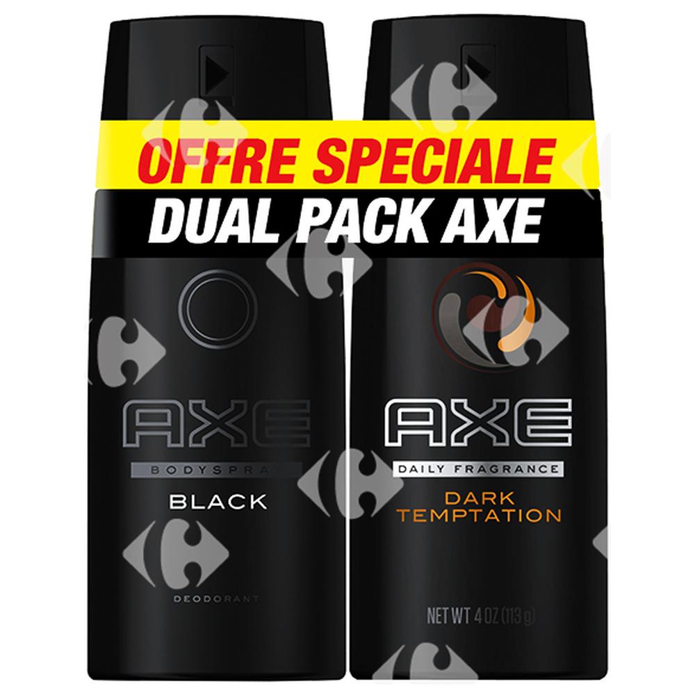 [545063] Pack De 2 Déodorant Axe Dark + Black (2 éme à -50%)