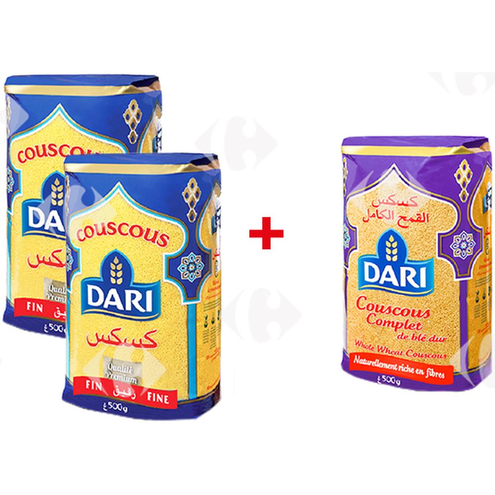 [623678] Lot Couscous fin Dari 500g + Couscous complet Dari 500g
