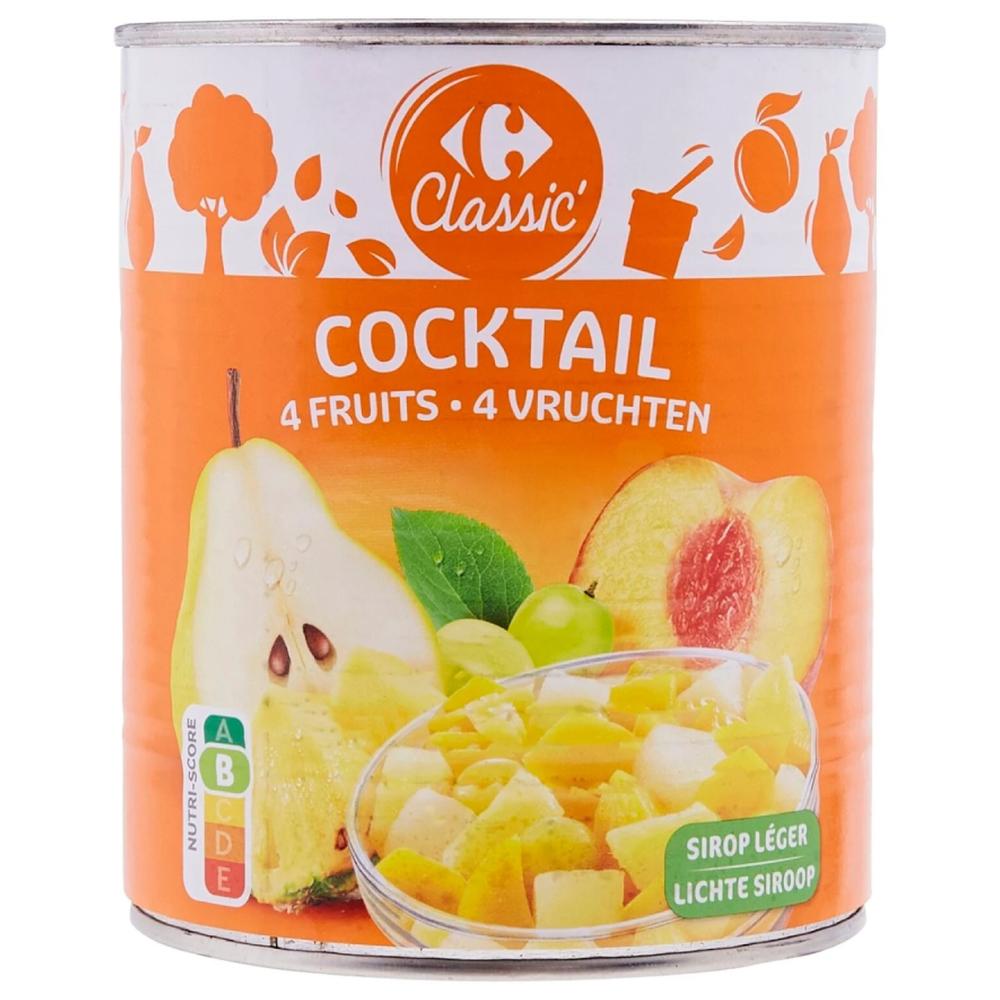 [644149] Conserve Fruit au Sirop Cocktail 4 Fruits Carrefour 500g