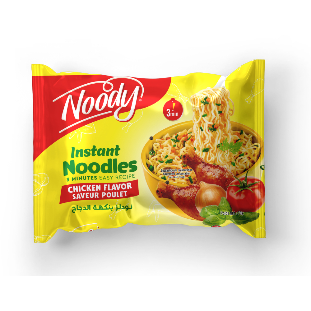 [694468] Lot nouilles saveur poulet Noody 5x70g.