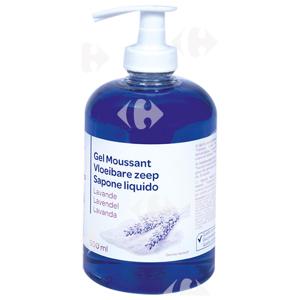 [185225] Savon Liquide Lavande Carrefour Blanc 500ml
