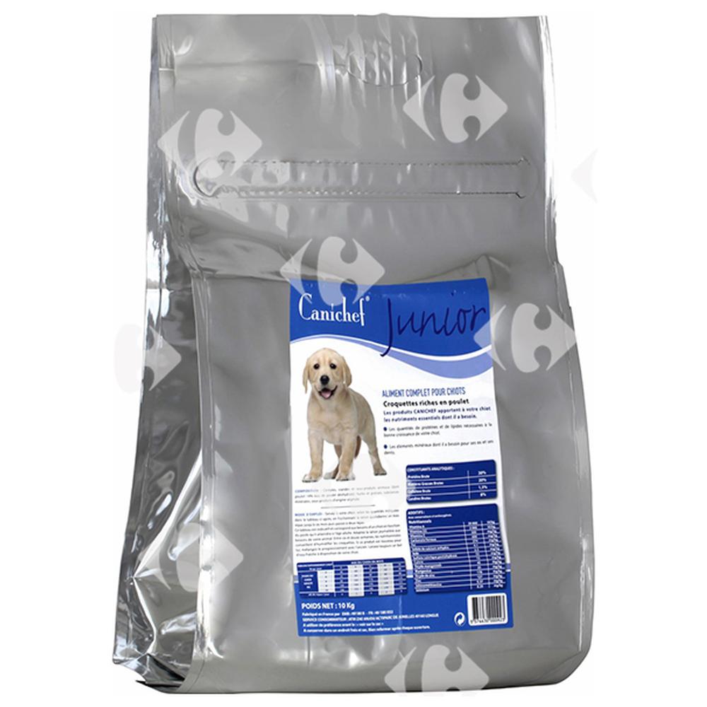 [530825] Croquettes pour Chiots au Poulet Carrefour Blanc 10kg