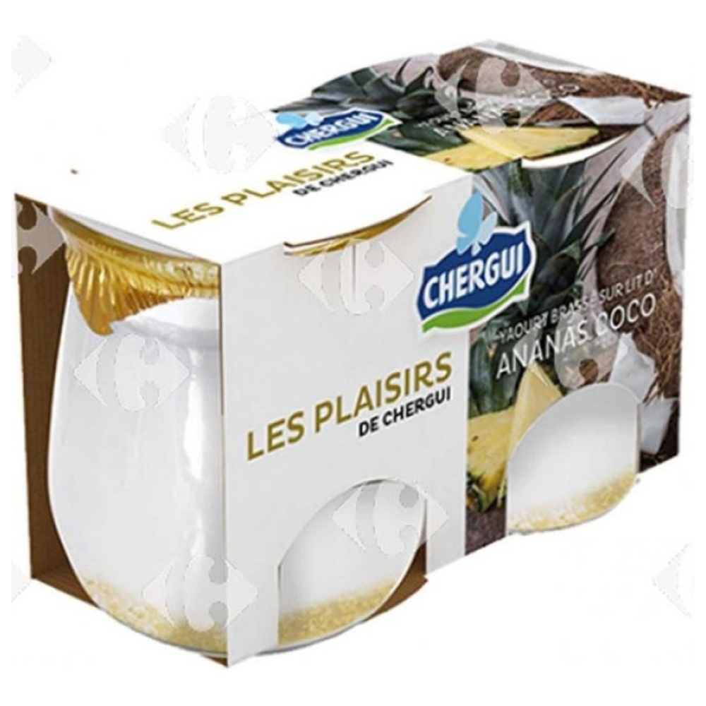Pack Yaourt Nature Coulis Ananas Coco Les Plaisirs de Chergui 2x125g