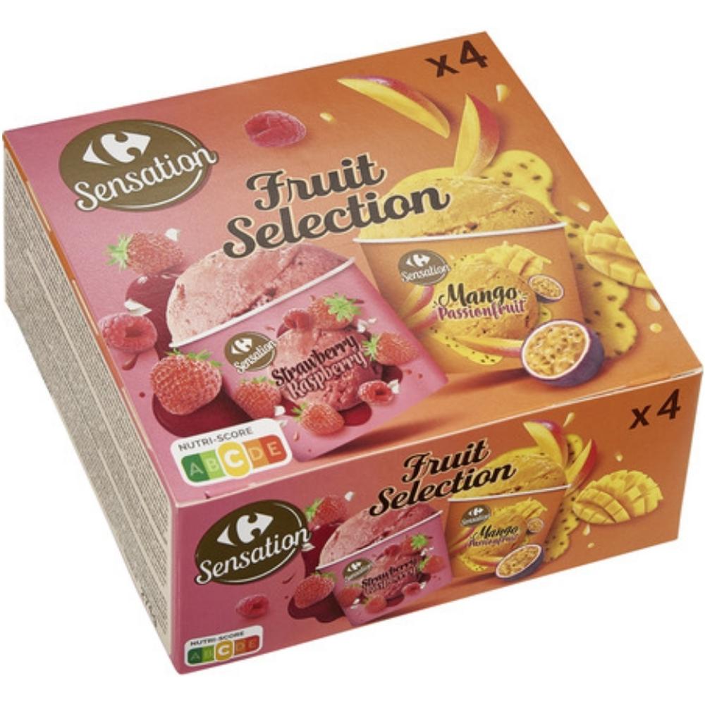 Mini Glace Pots Fraise et Mangue Passion Carrefour Sensation 4 unités 276g