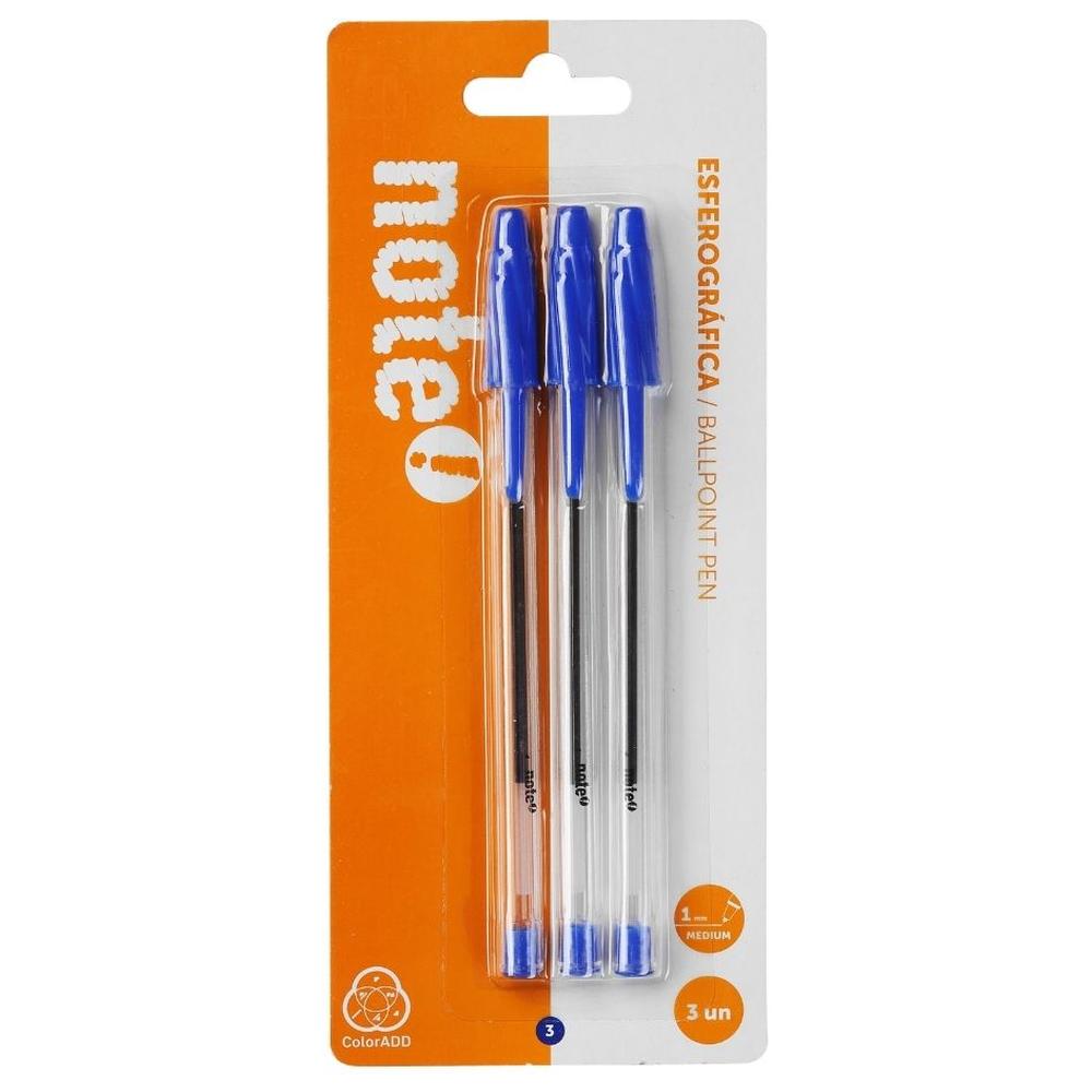 Stylo Roller Transparent Bleu 3 unités