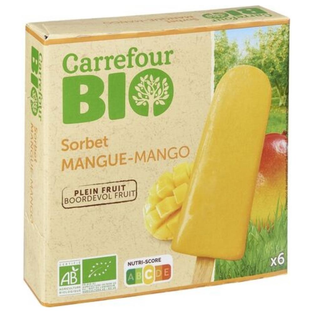 Bâtonnets Glace Mangue Carrefour Bio 6 unités 240g