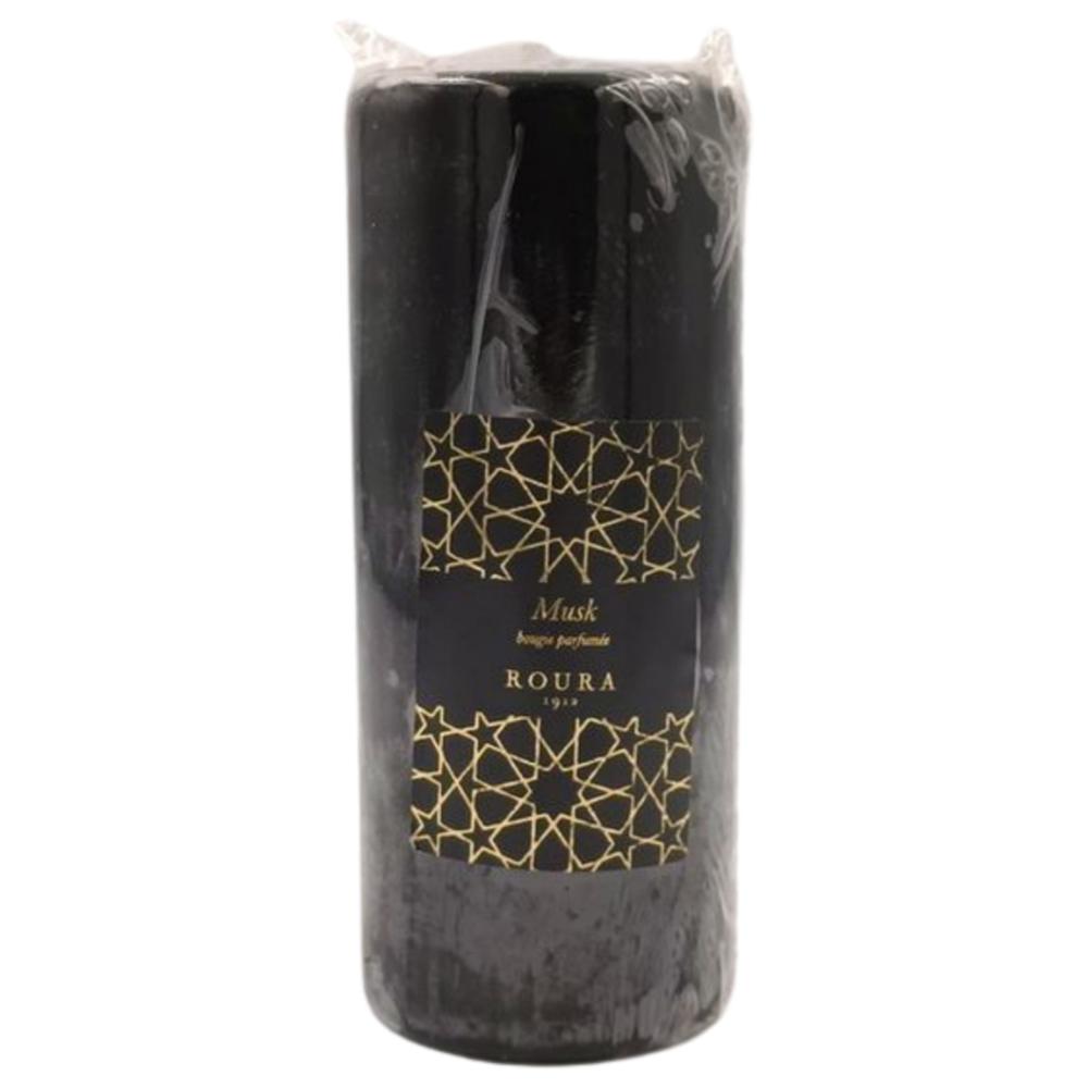 [691912] Bougie Cylindrique Noire Parfumée au Musc 150x60mm.