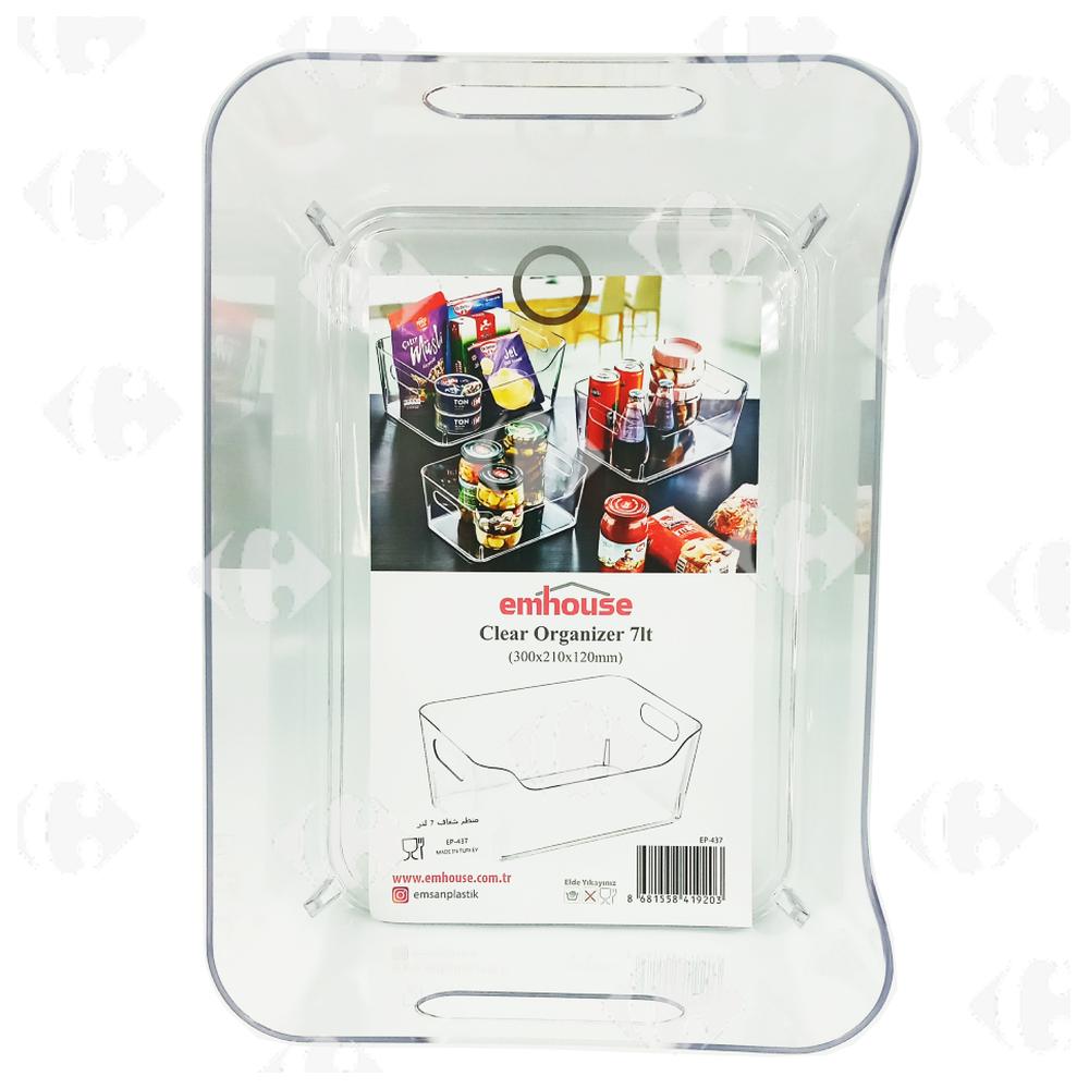 Organisateur de réfrigérateur transparent 30x21,5x12,5cm