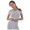 T-shirt Femme à Manches Courtes Col Rond Blanc en Coton - Taille M