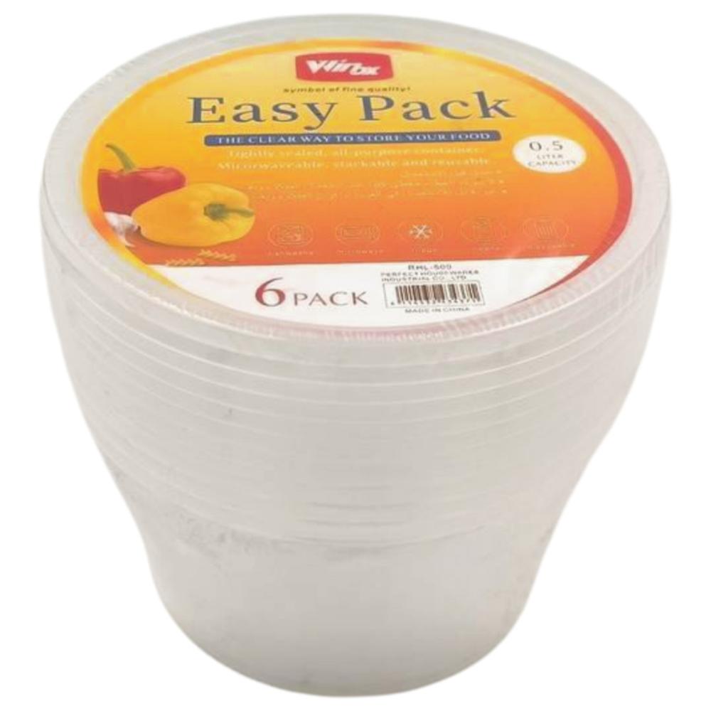 Boites Alimentaires Rondes 480ml 6 unités