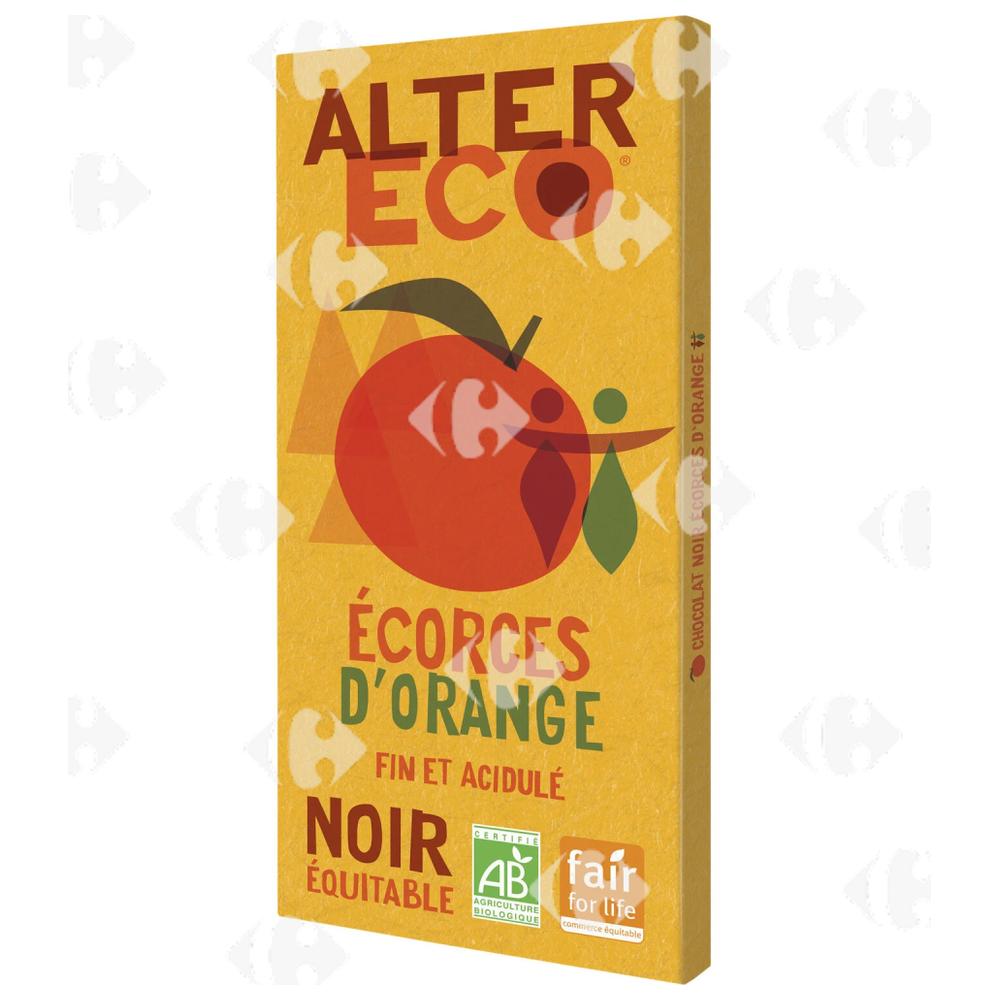 [666739] Tablette de Chocolat Bio Noir aux Écorces d'Orange Alter Eco 100g