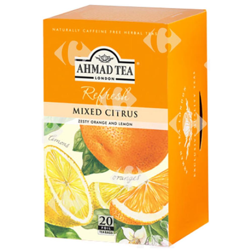 Thé Aromatisé en Sachets Agrumes Ahmad Tea 20 Sachets.