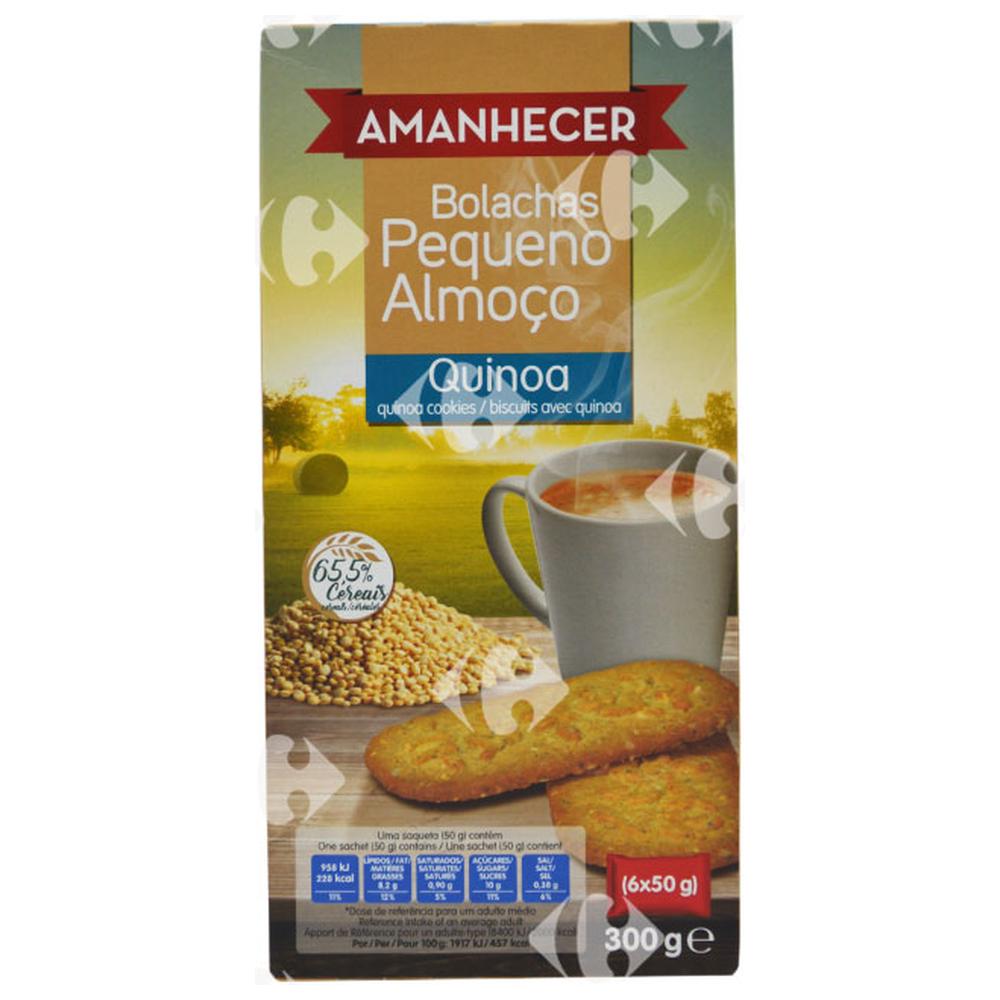 [659548] Biscuits Petit Déjeuner Quinoa Cookies Sans Sucre Amanhecer 300g.