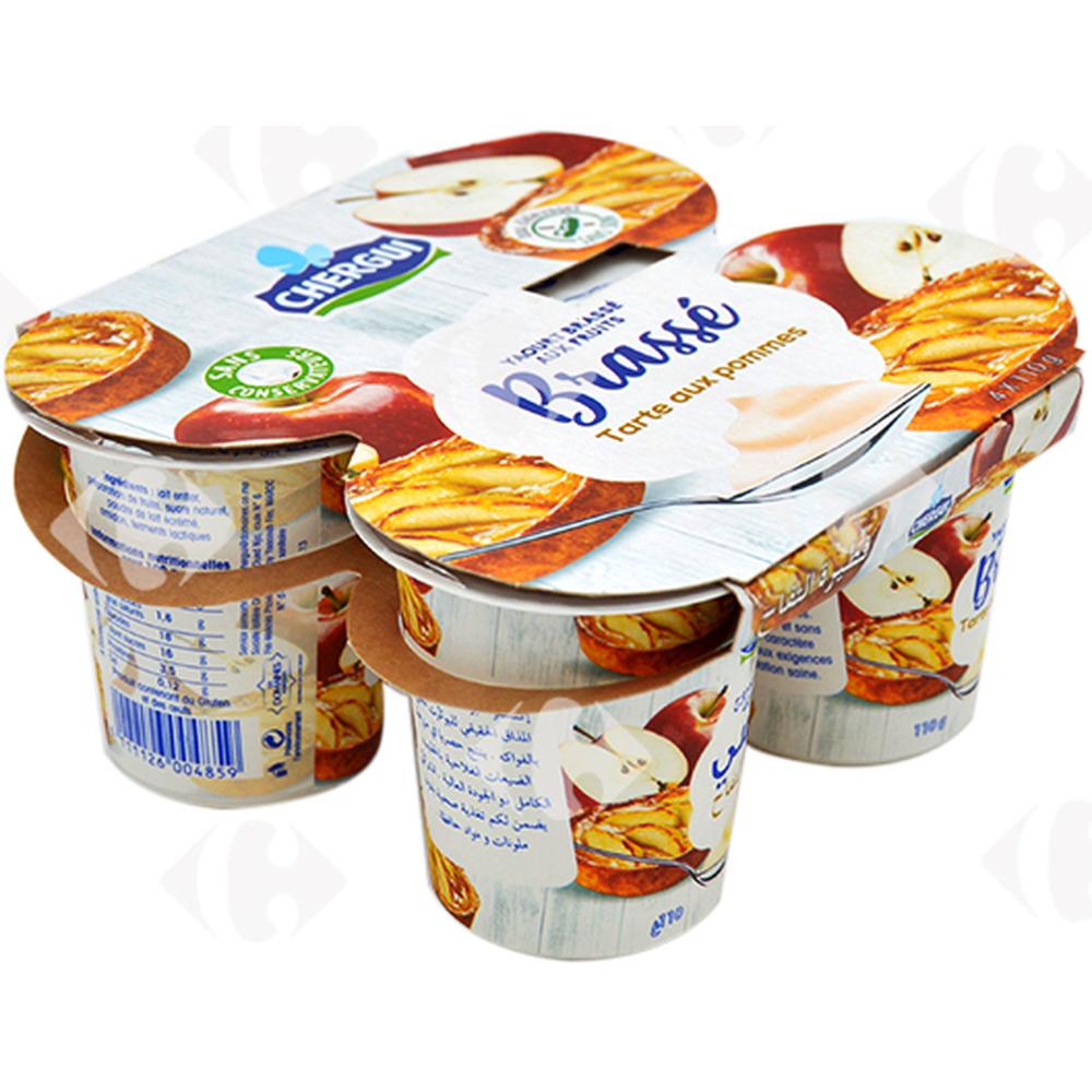 [644684] Pack Yaourt Brassé Tarte aux Pommes Chergui 4x110g.