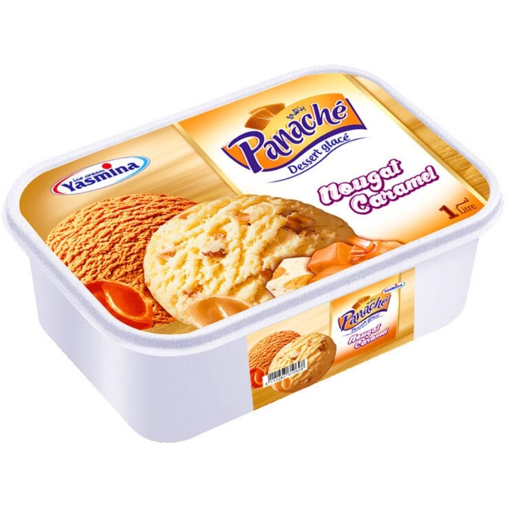 Crème Glacée Panaché Nougat Caramel Yasmina 1L.