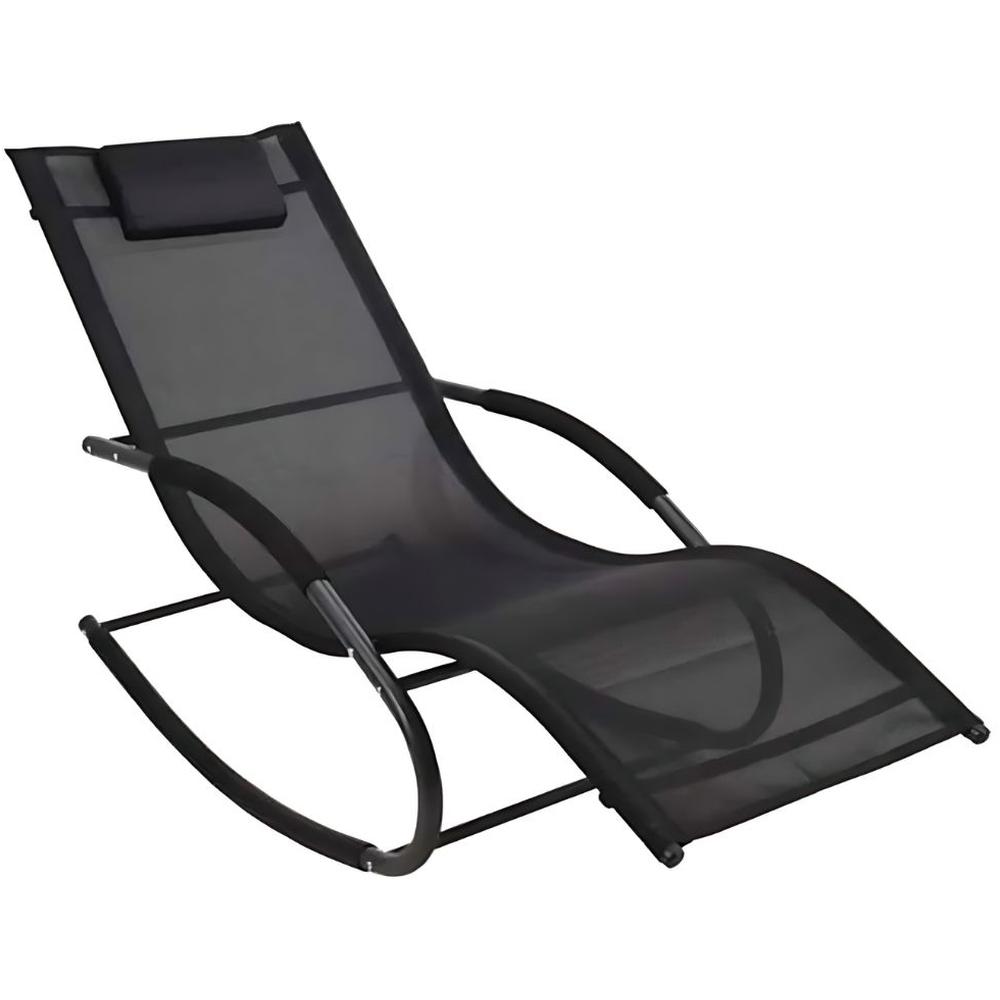 Bain de Soleil Transat avec Coussin Pieds en Acier et en Polyster 148x63x85cm