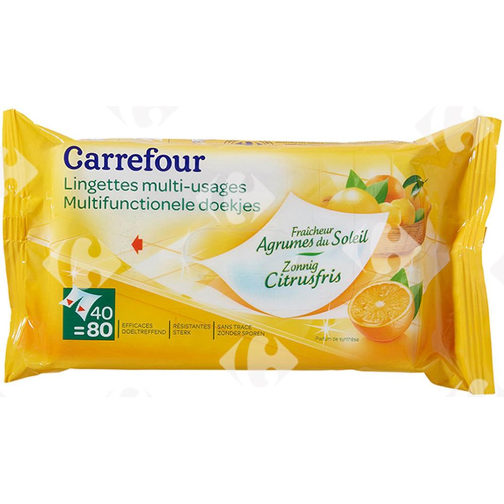 [383049] Lingettes Multi-Usages Agrume Carrefour 40 feuilles