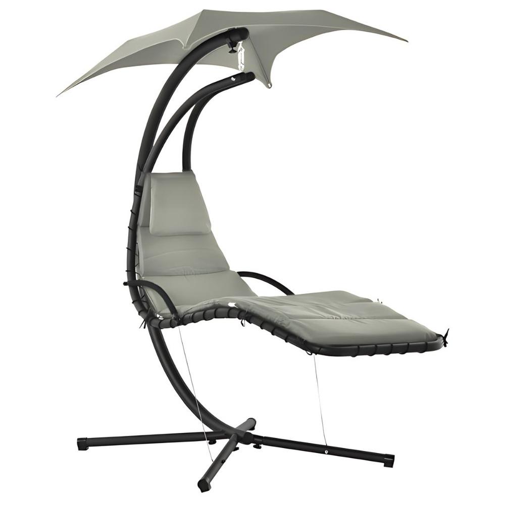 Chaise suspendue Grise Palerme en Acier Textilène