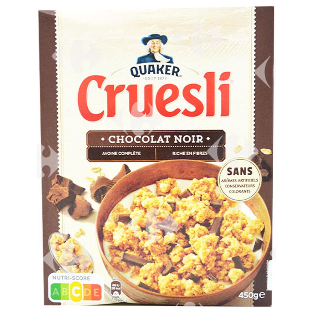 Muesli Cruesli chocolat Noir Quaker 450g.